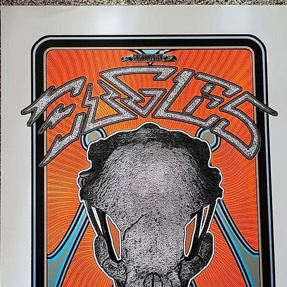 2005 Silk Screen (Gold Leaflet) Eagles Concert poster. Indian Wells CA